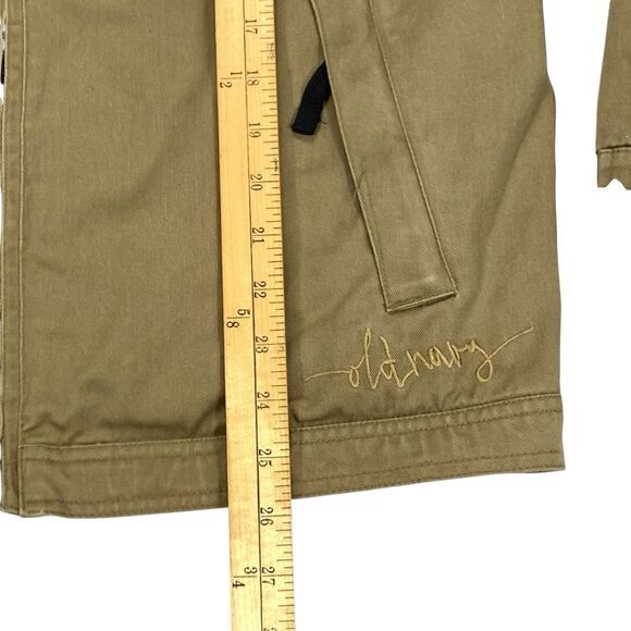 Old Navy Utility Jacket Youth Sz XL Brown Sherpa Lined Smart Casual Winter Coat - Picture 10 of 16